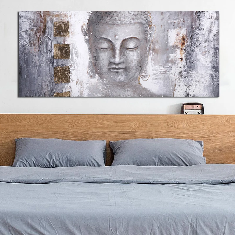 Абстрактная черно-белая картина будды на холсте печатные картины плакаты и