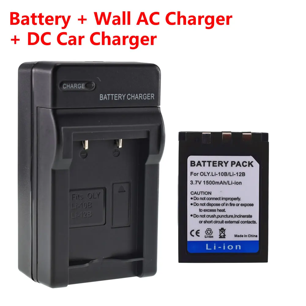 Li-10B Батарея для цифровой камеры Olympus Li-12C LI-10C Li-12B C-470 C-5000 + сетевой автомобиля