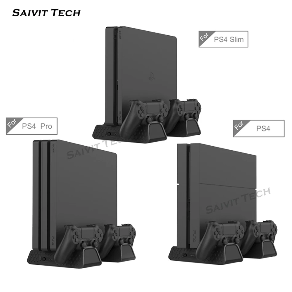 Многофункциональная док-станция для двух контроллеров PS4/PS4 Slim/PS4 Pro вертикальный