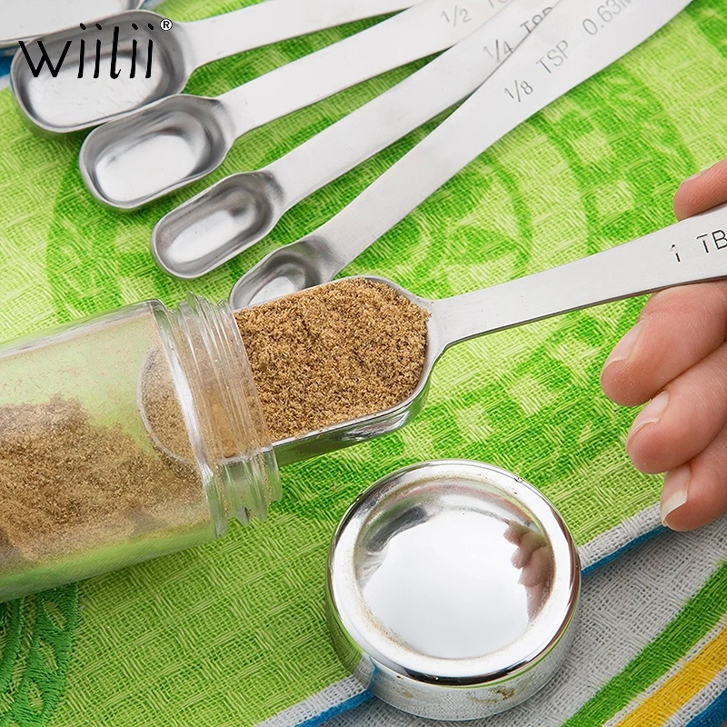 Wiilii 6 шт. мерные ложки из нержавеющей стали металлические инструменты для