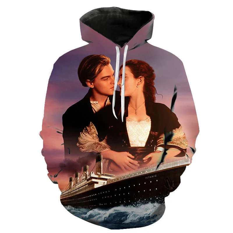 

Новинка 2021, модная одежда, толстовки, 3D свитшоты с принтом Титаника, мужские женские, Детские повседневные пуловеры с капюшоном и карманами, ...