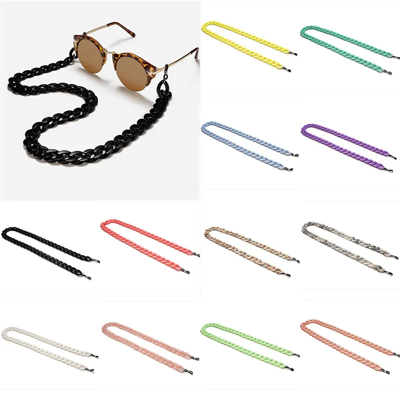 

12Colors Acrylic Non-slip Sunglasses Chain Lanyard Glasses Rope Neck Holder Chains Eyeglasses Cord Fashion Eyewear Accessories