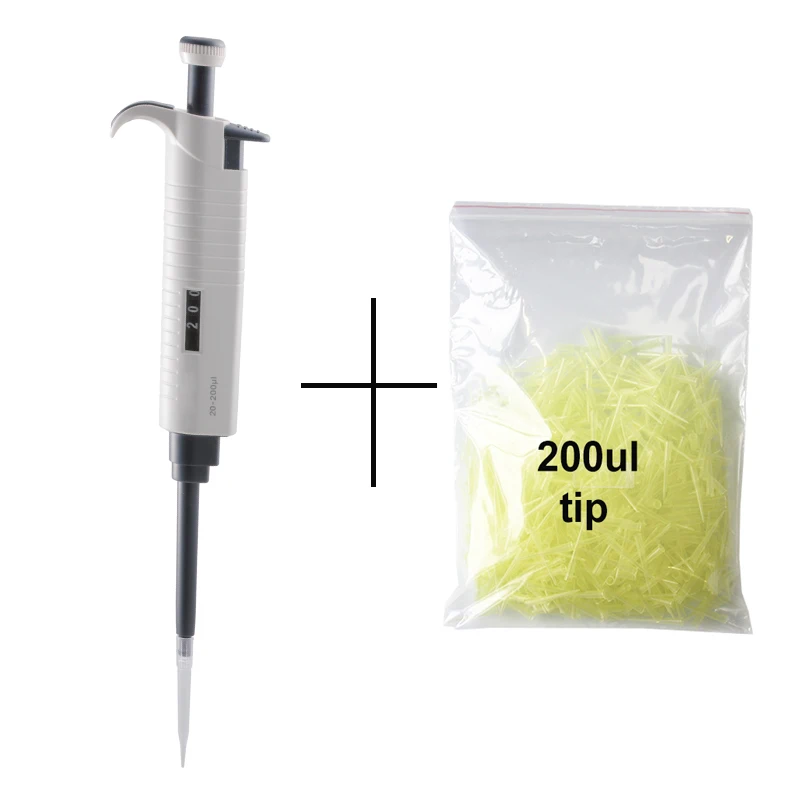 

20-200ul Digital Adjustable Micro Pipette Micropipette Pipettor Gun With 200ul tip