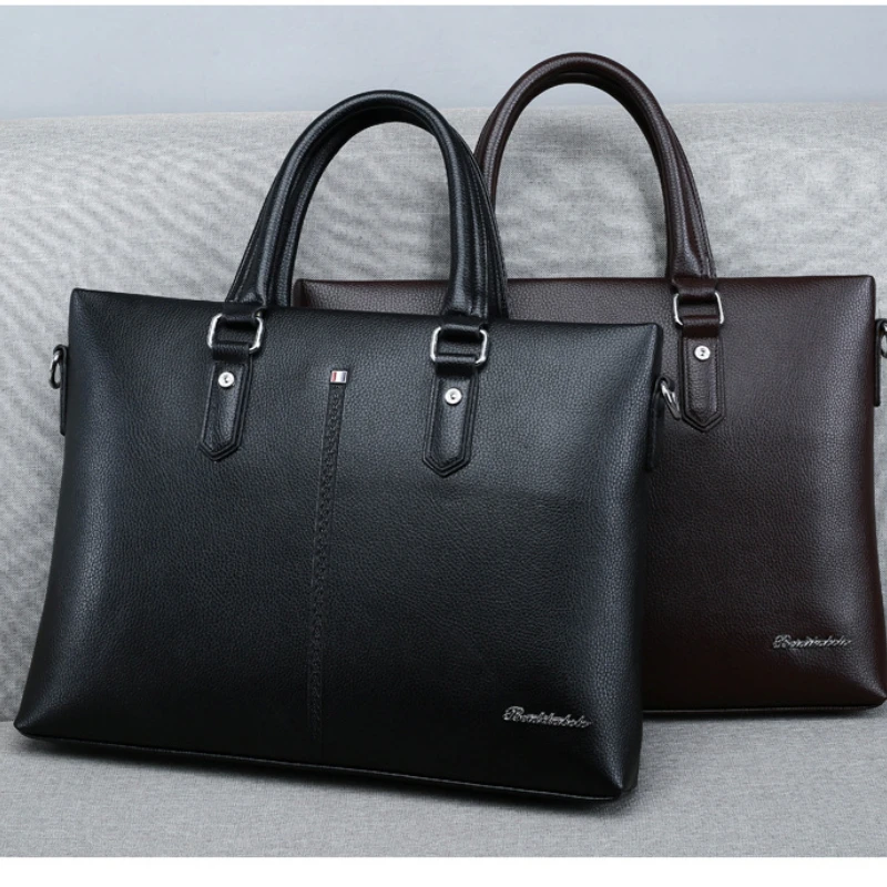 Мужская сумка кожаная для ноутбука Обложка паспорта портфель на плечо мужчин