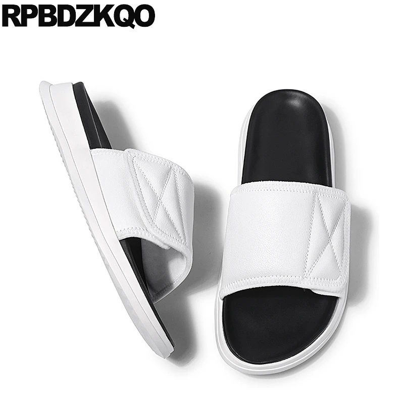 2021 белые сланцы итальянские повседневные мужские сандалии кожаная Летняя