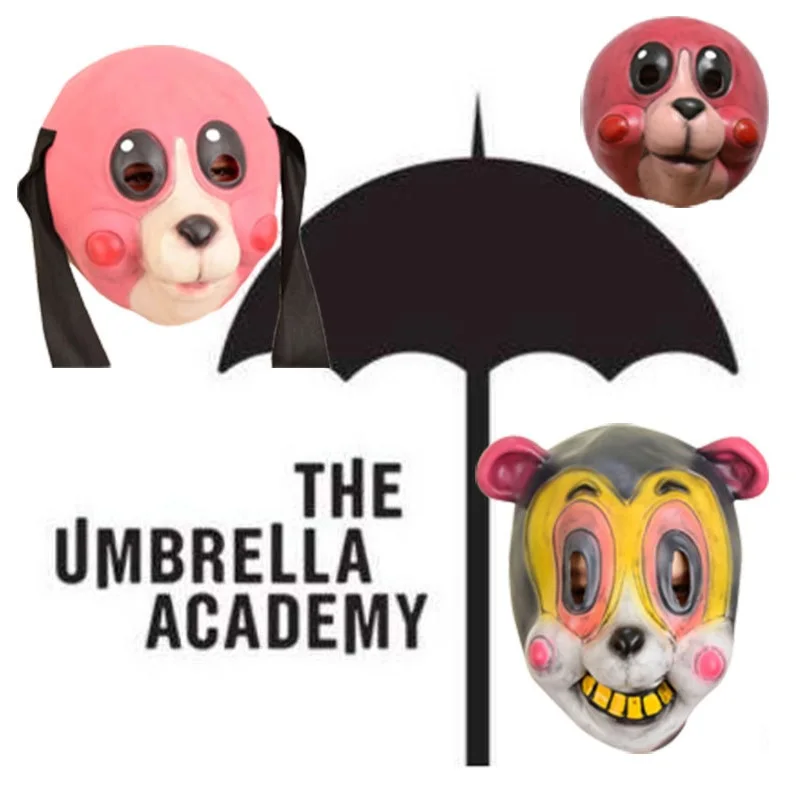 

Umbrella Academy Mask Hazel Cha Cha Latex Headwear Funny Animal Hallowwen Cosplay Props 2020 New TV Carnival Party Masks