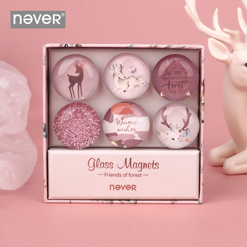 Never Christmas Elk 3D магнитная доска, наклейки, стеклянные магниты, шпильки для большого пальца, офисные настенные декоративные булавки, Подарочные канцелярские товары