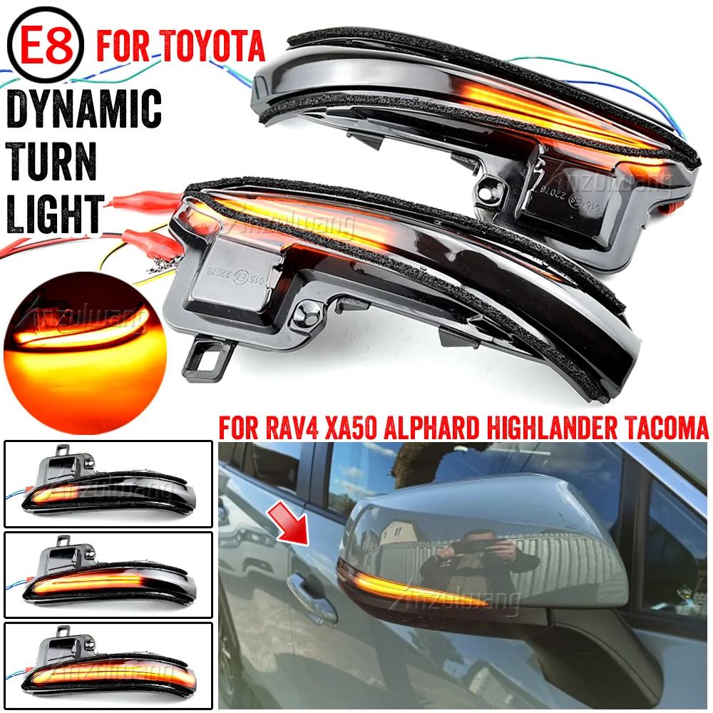 

LED Dynamic Turn Signal Blinker Side Mirror Light For Toyota Alphard Vellfire AH30 Tacoma 16-19 RAV4 2019-20 Highlander 2020