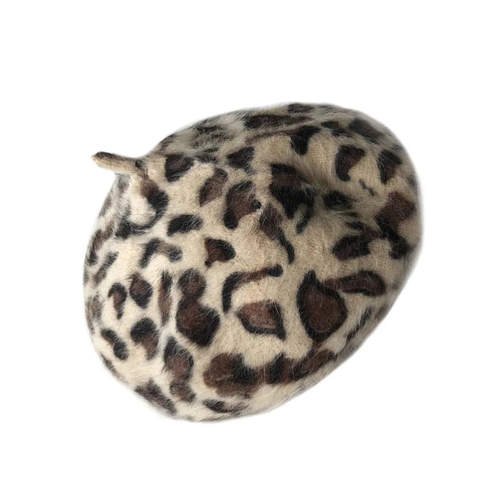 

1pc Fall and Winter Vintage Beret Fashion Ladies Beret Cap for Daily Wear (Leopard)