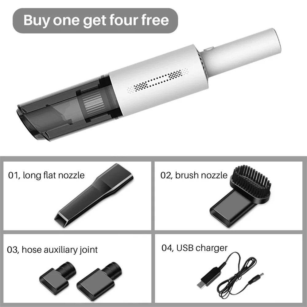 Портативный беспроводной пылесос 6000 па с функцией мощного всасывания для уборки