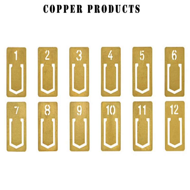 

Vintage Bookmarks Digital Pattern Brass12Pcs/Box Gift