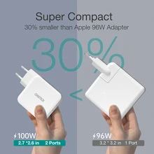 CHOETECH 100W Fast Charging GaN Dual USB Type C Charger for MacBook Air iPad iPhone 12 Pro Samsung Huawei ASUS Wall Charger