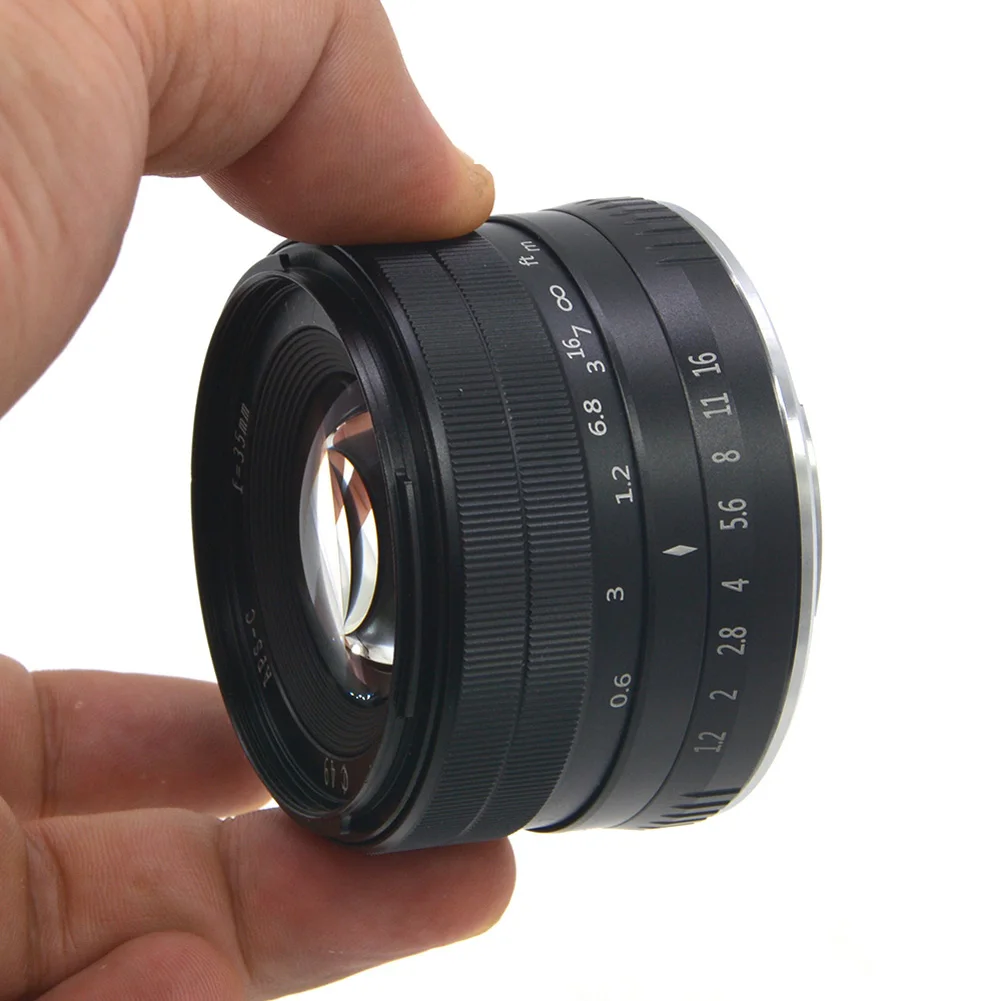 Новый Ehanced 35 мм F1.2 ручной фокус Объектив металлический корпус прочный легкий