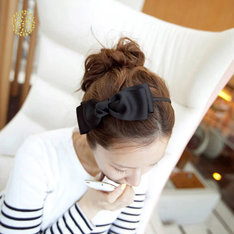 Для женщин и сердечком повязка на голову симпатичные с большим бантом лента для