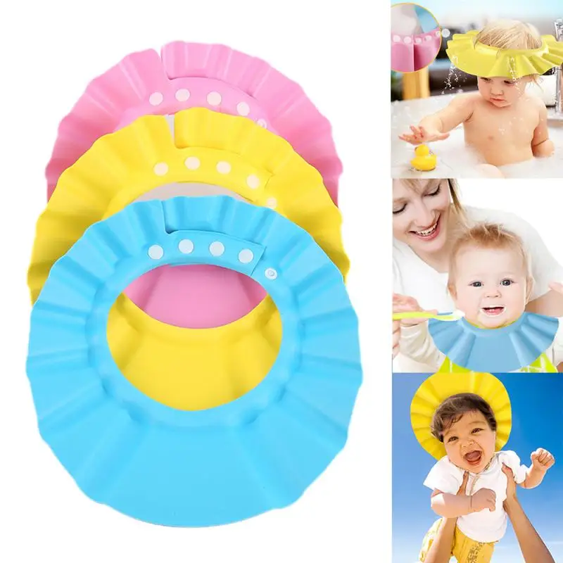 Gorro de ducha con champ&uacute; para ni&ntilde;os, visera de ba&ntilde;o con escudo ajustable, impermeable, protecci&oacute;n de ba&ntilde;o-1