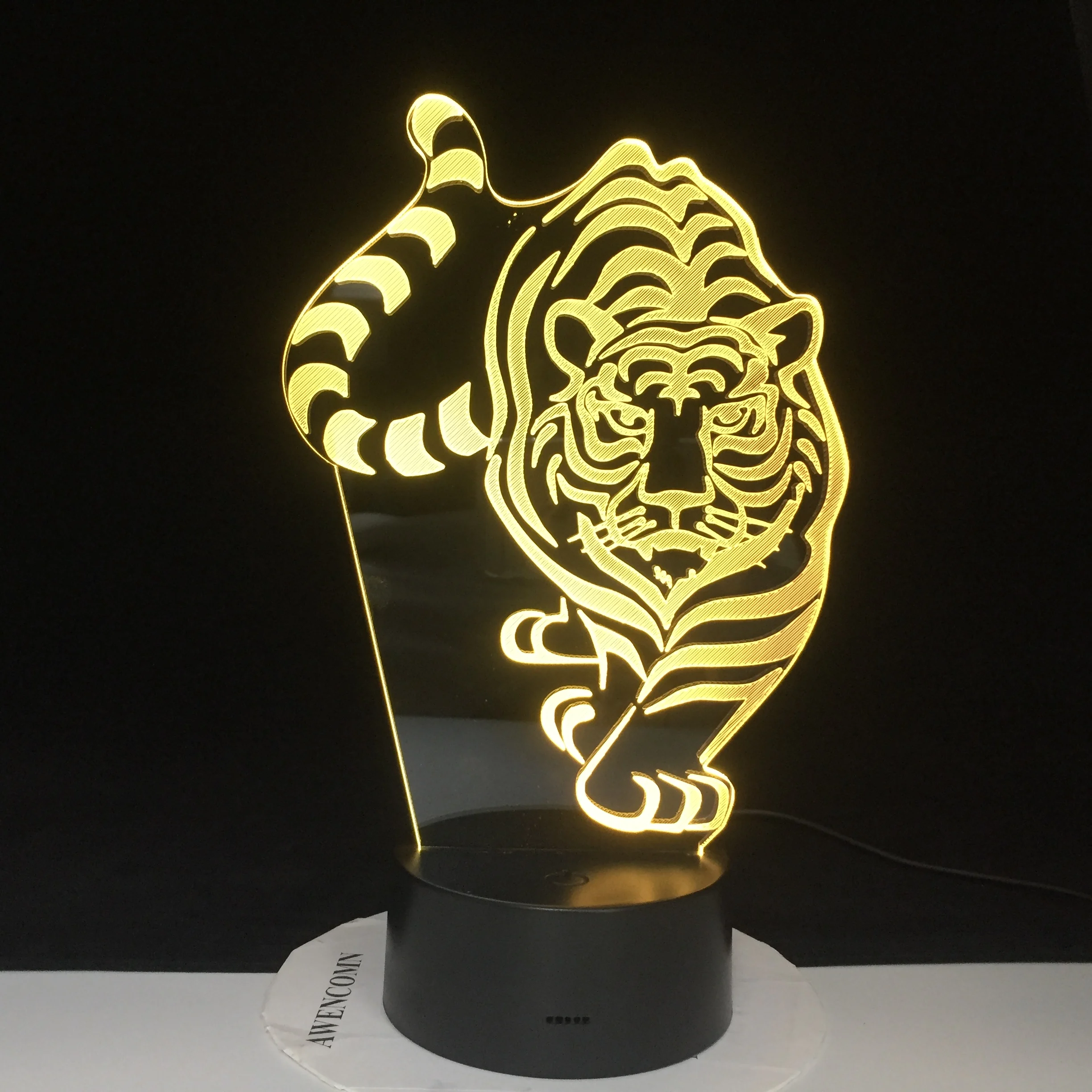 Светодиодный ночсветильник ходячий Тигр 3D лампа с дистанционным сенсорным