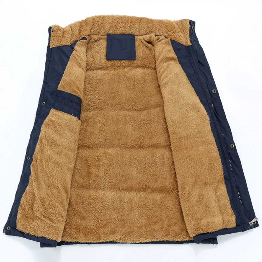 Размера плюс жилеты куртки зима пальто для мужчин стенд Цвет с флисовой