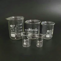 5pcsset 5ml10ml25ml50ml100ml graduated boro glass beaker measuring glassware chemistry experiment tool for laboratory