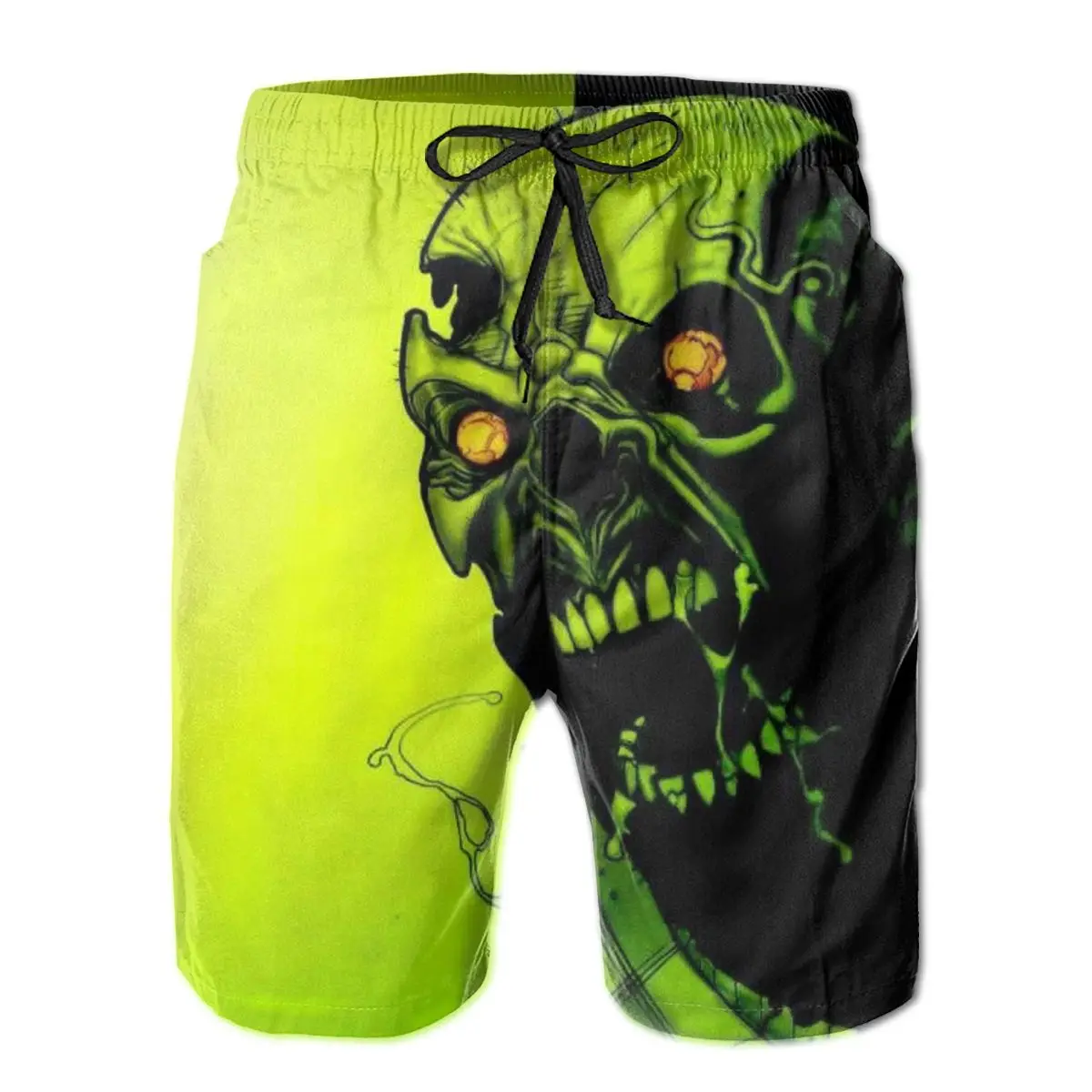 

2021 Men's Stretch Swim Trunks Skull Decor Quick Dry Beach Shorts Mesh Lining surf pants slacks mountain sports pants