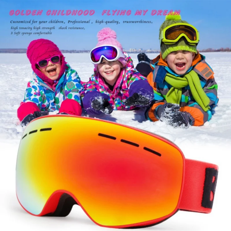 

Детские лыжные очки, двухслойные, UV400, анти-туман, для мальчиков и девочек, для спорта на открытом воздухе, сноуборда, лыжного спорта, очки, бо...