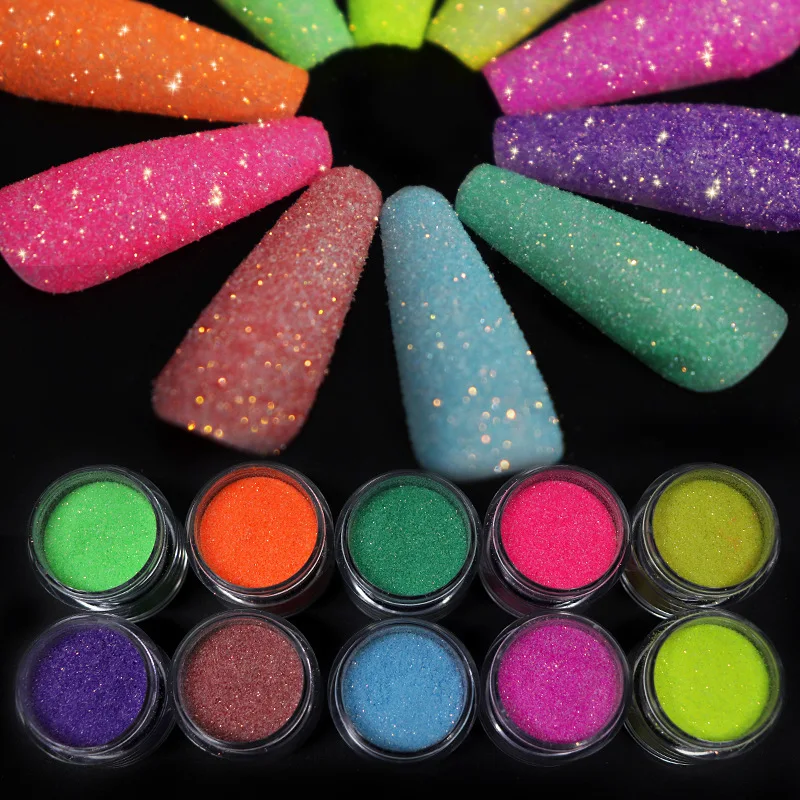 

10m/Bottled Nail Powder Nail Accesoires Glitter Sugar Powder Nail Polish Sparkle Candy Color Nail Powder For Nail Supplies