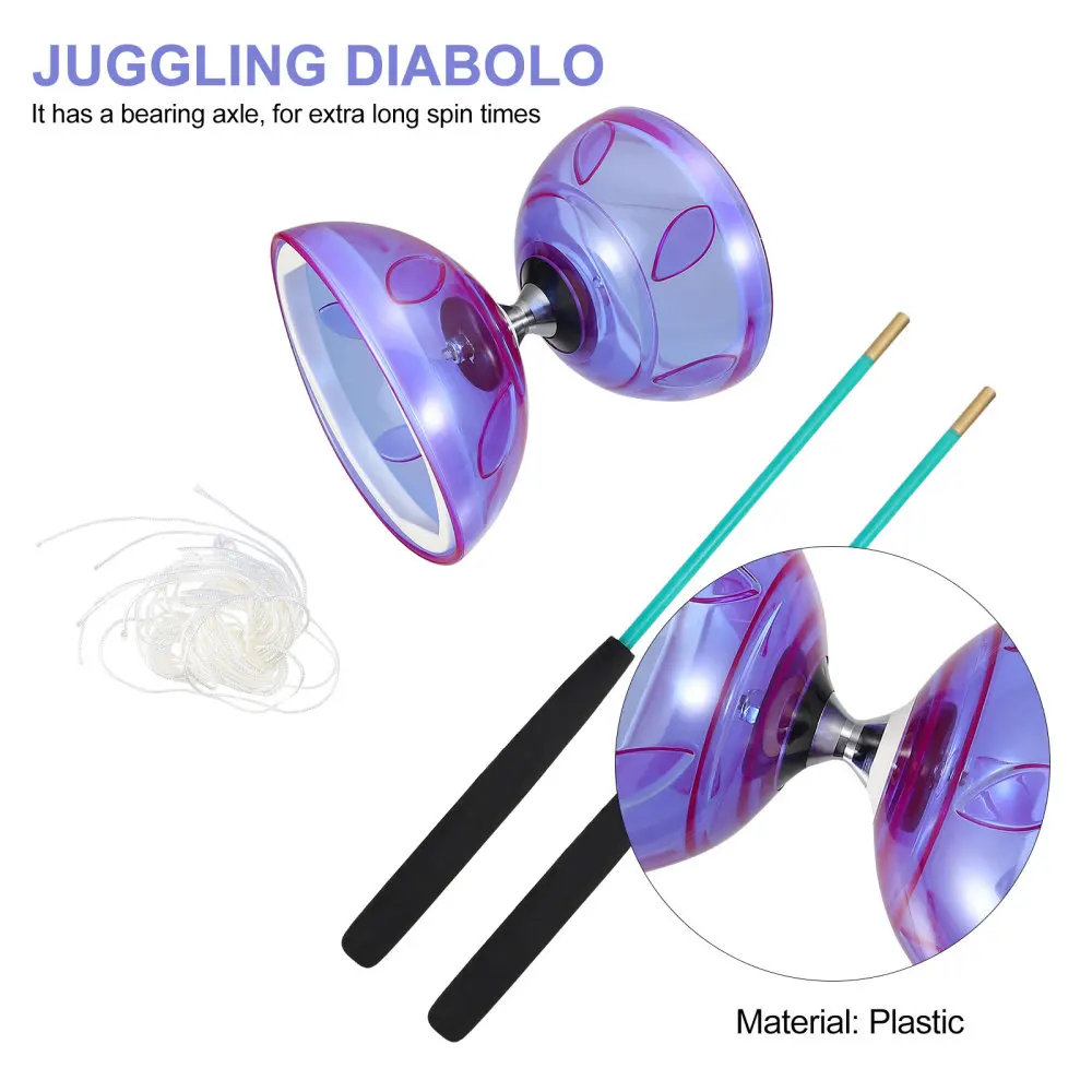 

1 Set Kid's Diabolo Chinese Yo-yo Juggling for Fitness (Purple)