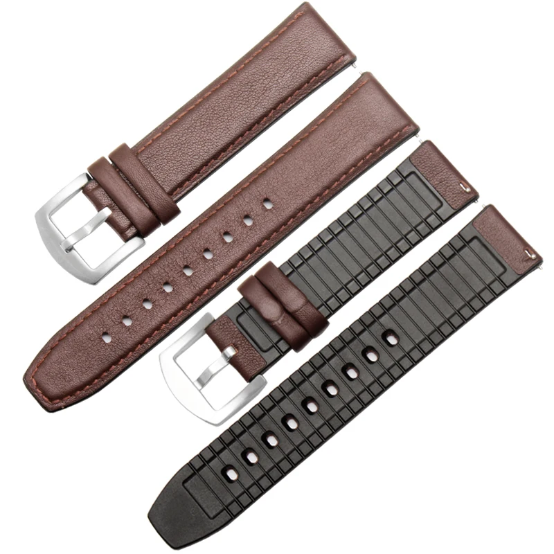 22mm Watchband Silicone + Leather 2in 1 Strap Fashion Men's Replacement Wristband For Huawei watch Pro/GT Quick release strap | Наручные