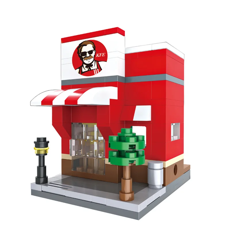 3D Мини городской уличный розничный магазин McDonald кафе Apple мини развивающие модели