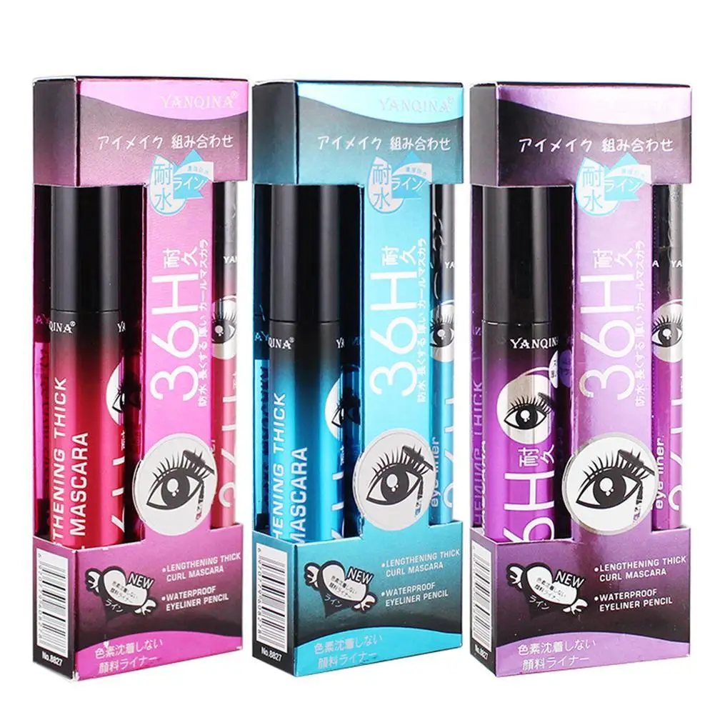 

2 In 1 4D Silk Fiber Eyelashes Lengthening Mascara Set Makeup Waterproof Is Not Blooming Thick Long Sexy Eyes Makeup Cosmetics