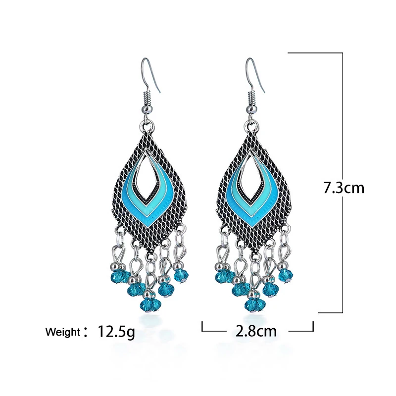 Модные Винтажные серьги с кисточками серебристого цвета в непальском стиле