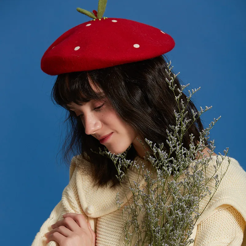 

Baize green shoots beret lovely sell stirring who hat benmingnian red hat a birthday present