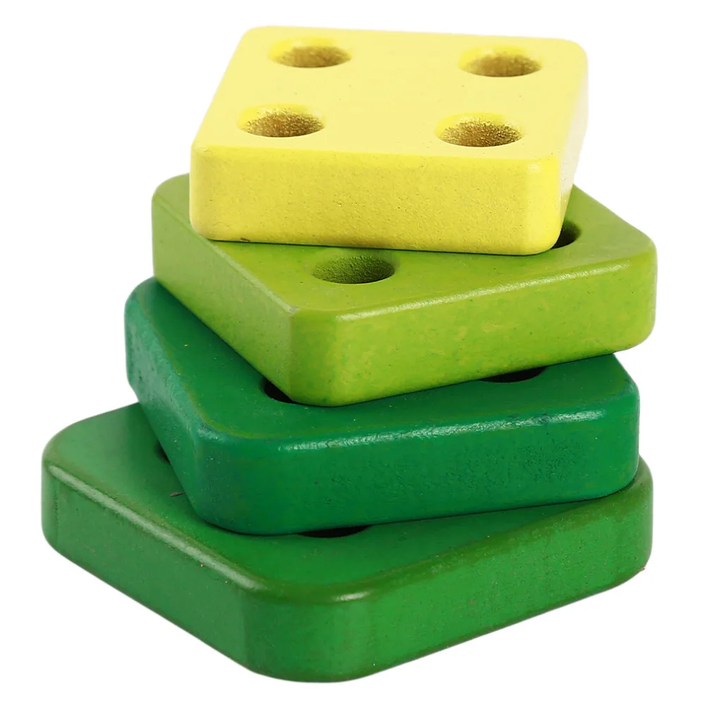 

Kids Toys Montessori Assembled Geometric Match Toy Wooden Building Blocks Children Shape Color Recognition Early Educational Toy
