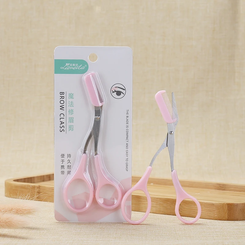 Ножницы для стрижки бровей с расческой ножницы ухода за волосами изогнутые