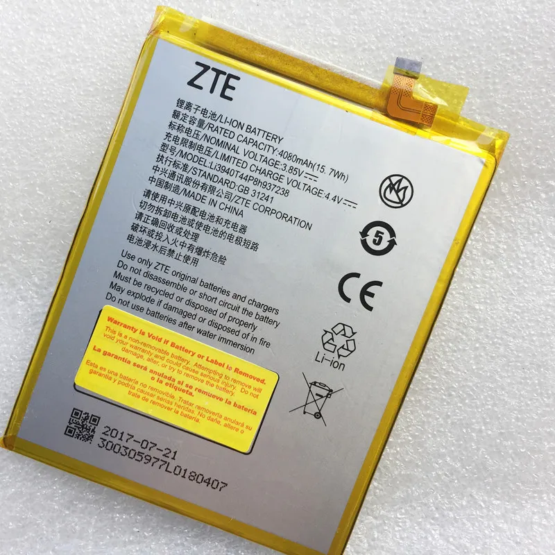 Оригинальный Новый 4080 мА/ч Li3940T44P8h937238 Батарея для ZTE лезвие ZMAX Z982 Мобильный