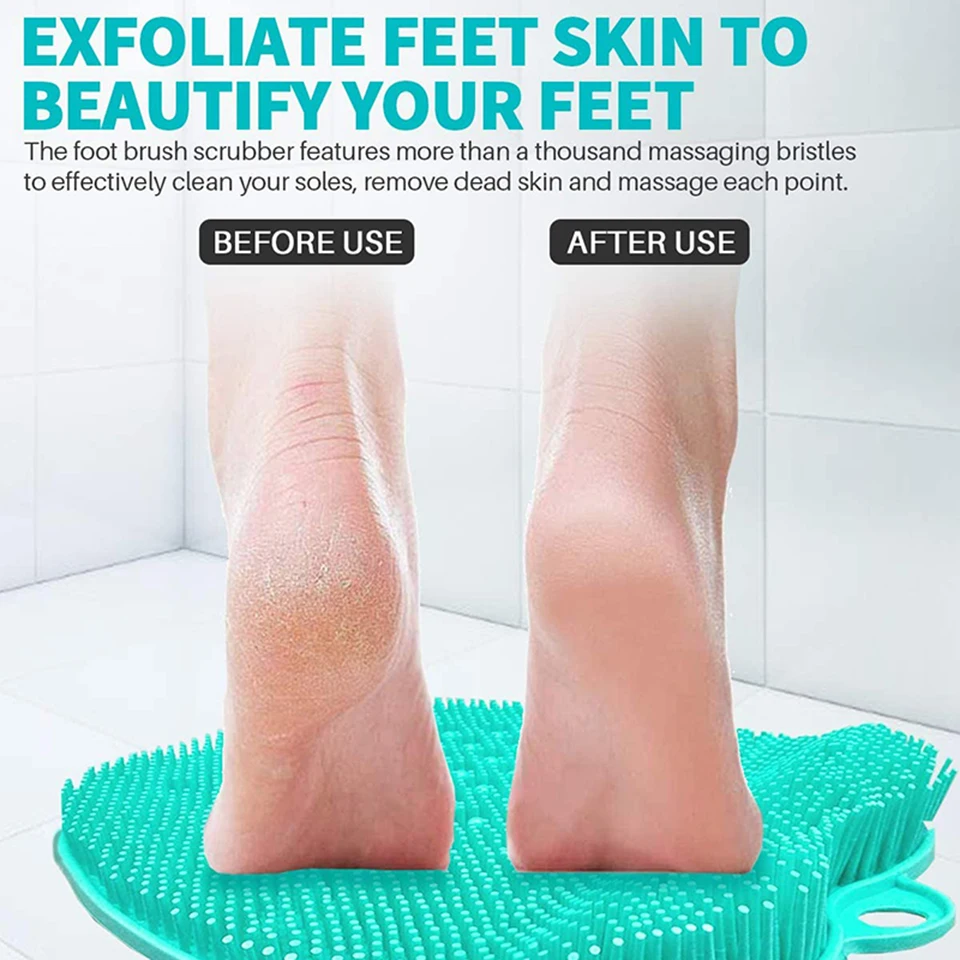 2pcs silicone bath mats shower foot scrubber massager cleaner acupressure mat with suction cups improve circulation exfoliation free global shipping