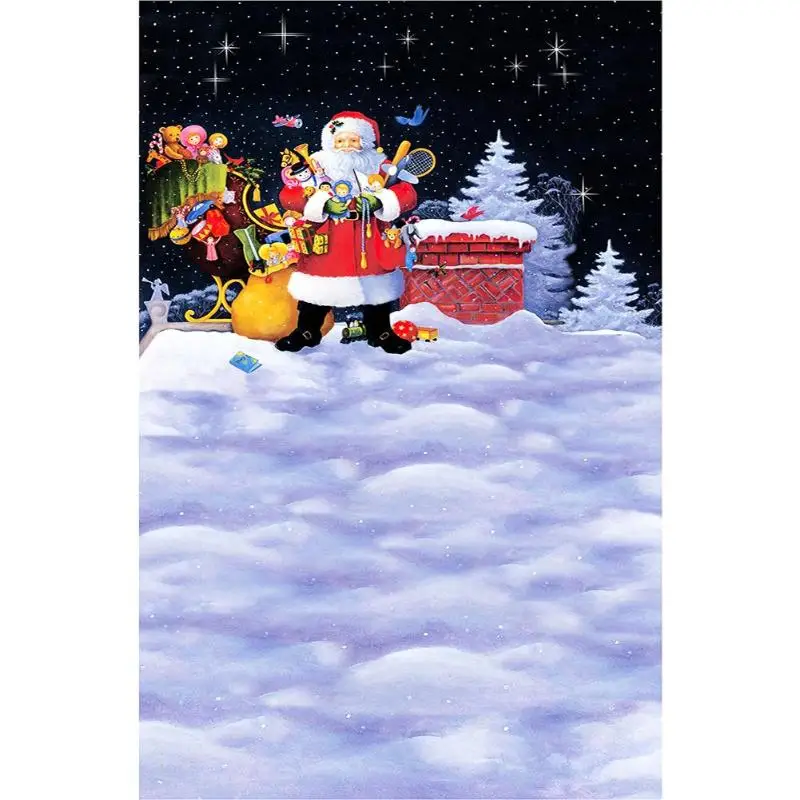 Фон для фотосъемки с изображением рождественской елки камина снега земли