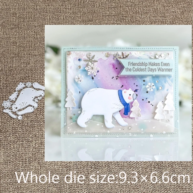 

Новый дизайн, металлический трафарет для рукоделия, пресс-формы, украшение в виде белого медведя, высечки для альбома, бумаги, тиснения для рукоделия