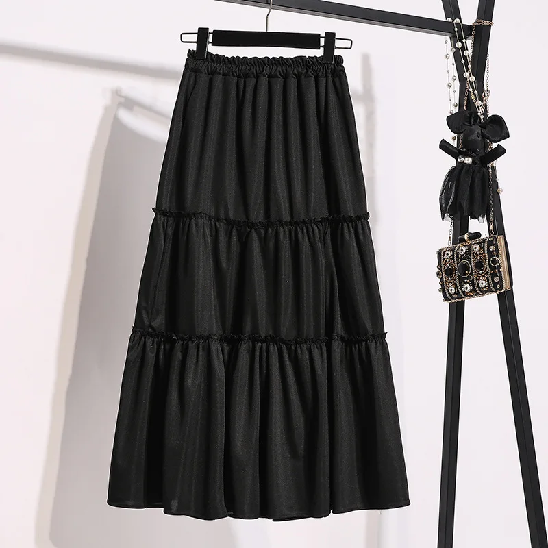 Черная Женская юбка TFETTERS Новинка лета 2021 корейские шикарные нежные однотонные