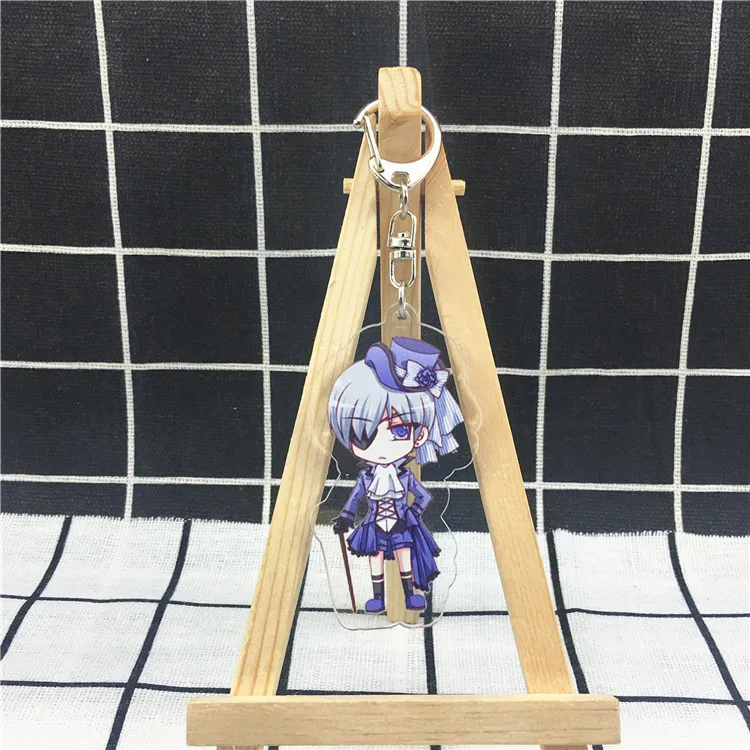 as pictured Аниме Черный Дворецкий Kuroshitsuji Ciel Sebastian милый акриловый рисунок Брелок Украшение Коллекция Модель игрушки Косплей - Цвет: as pictured