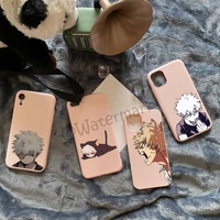 bakugo katsuki my hero academia phone case for iphone 11 12 pro max xs xr x 8 7 6s 6 plus pink candy colors cover