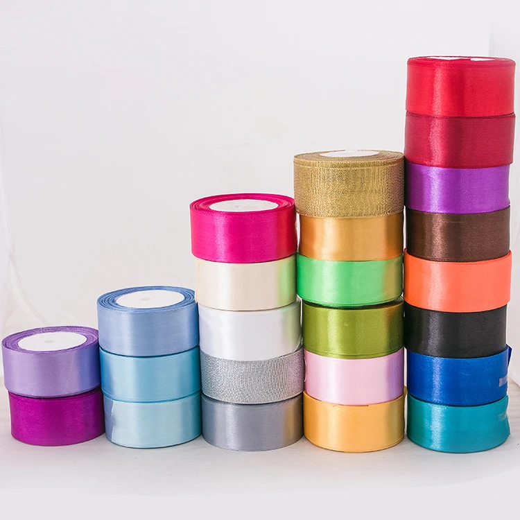 Атласная лента ширина 4 см рулон 23 м для упаковки тканей тюля сделай сам украшения