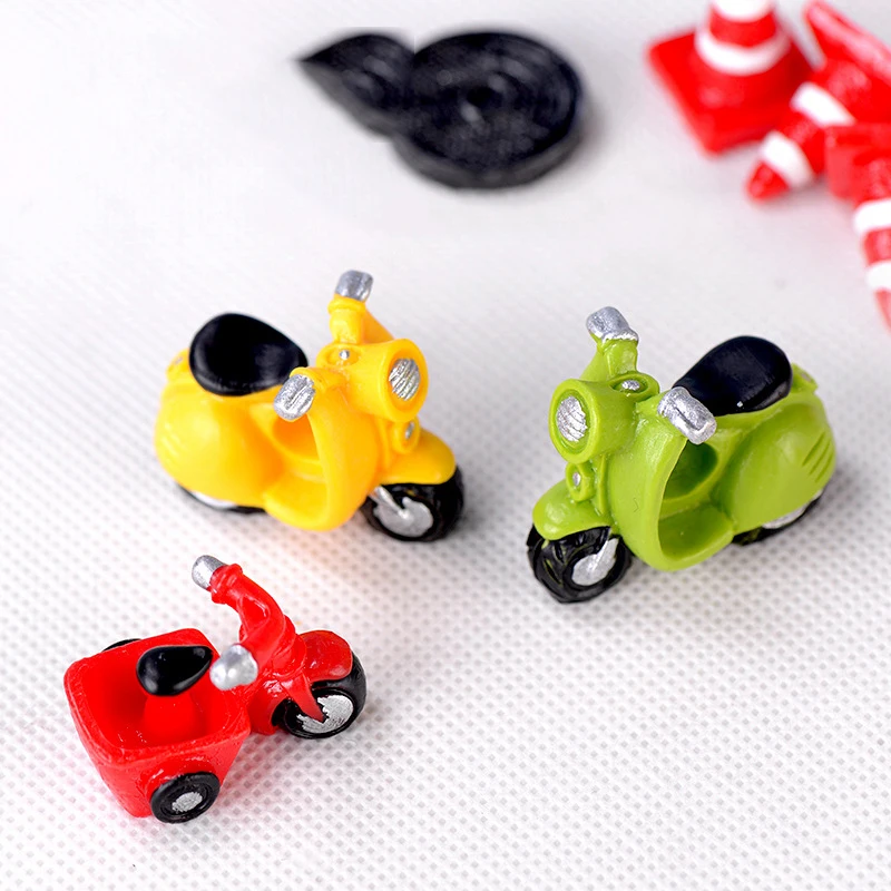 1 шт. креативный мультяшный мотоцикл трехколесный велосипед полимерные поделки