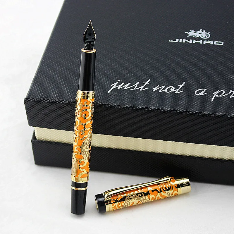 Jinhao 5000 Роскошная металлическая перьевая ручка красивая текстура дракона резьба