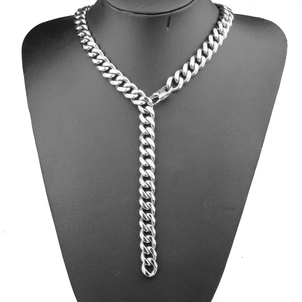 12MM Xxxtentacion Adjustable Choker Collar Tail Hip Hop Rapper Miami Cuban Link Chain Stainless Steel Necklace Men's Jewelry | Украшения
