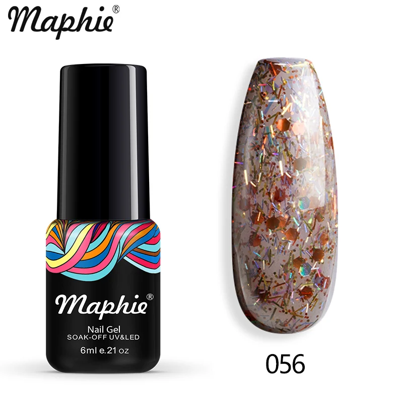 056 Maphie бриллиантовый блеск с ультрафиолетовым свечением Гель-лак для ногтей мерцающий декор с блестками Блестящий лак для ногтей полуперманентный лак Led синий гель для ногтей - Цвет: 056