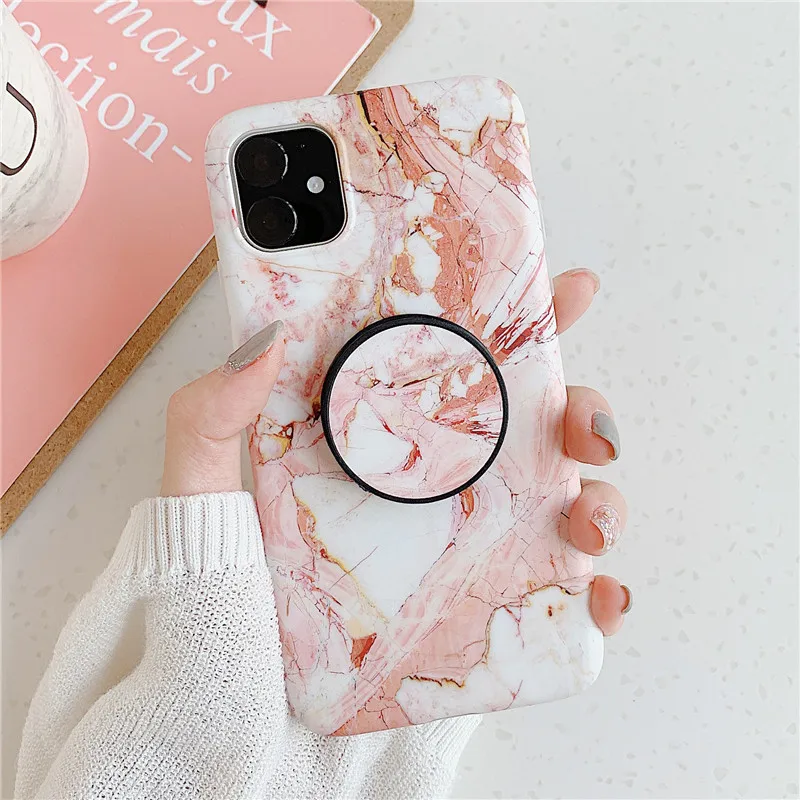 0904 8 COOLY мраморный чехол для huawei P30 Pro P20 Lite чехол для iphone 11 Pro Max телефон Coque на силиконовый чехол розовый белый Держатель подставка - Цвет: 0904 8