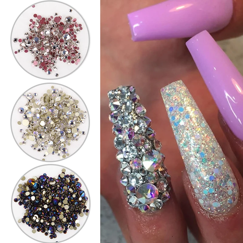 1440 шт./упак. с украшением в виде кристаллов полимерные Стразы плоские оборота для