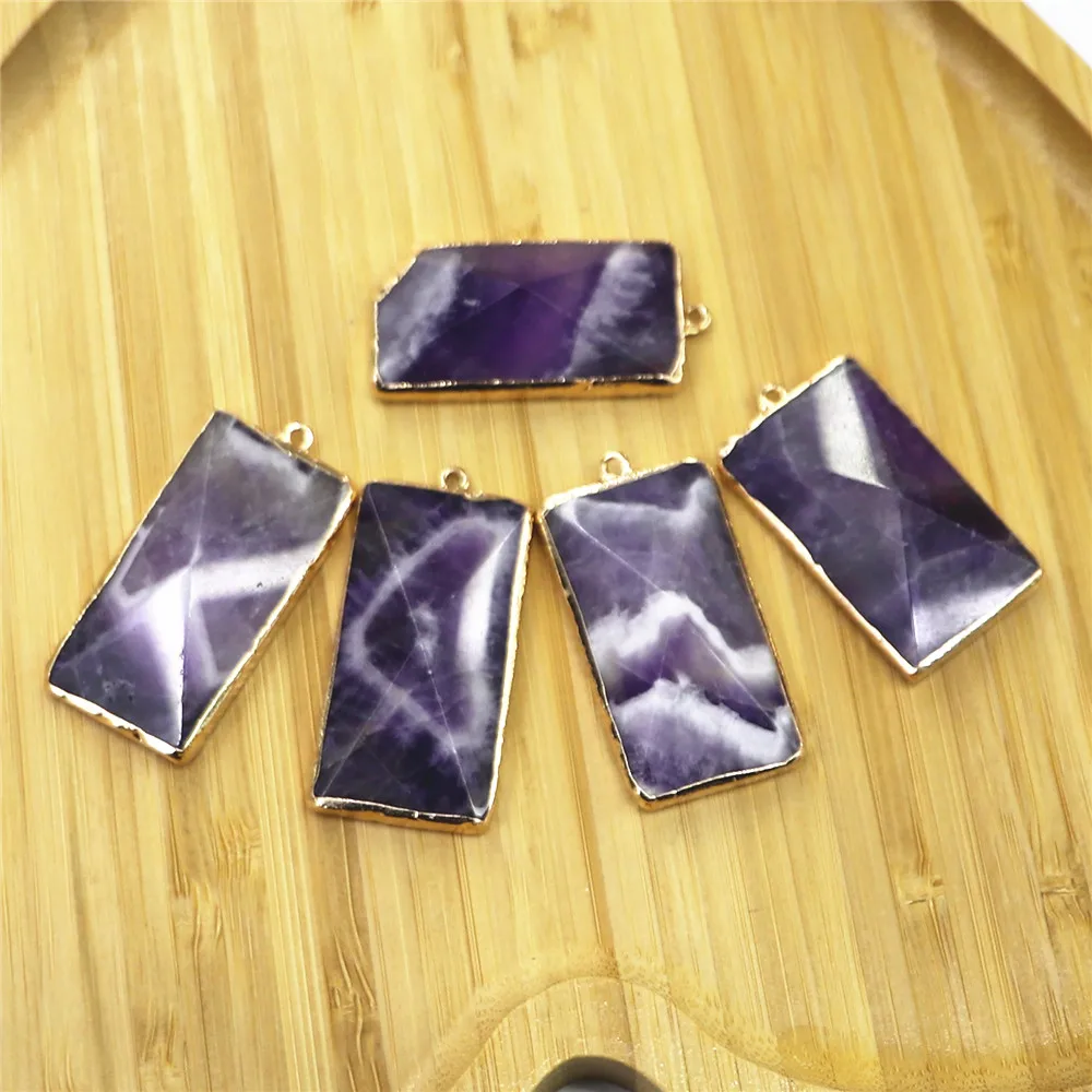 Новое натуральное ожерелье с фиолетовым кристаллом простой аметист подвеска