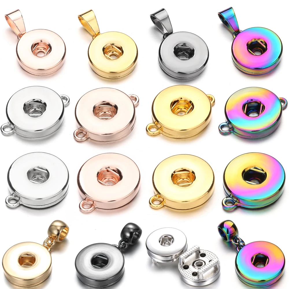 

10pcs/lot New 12mm 18mm Snap Jewelry Finding for Make Snap Button Bracelet Necklace DIY Charms Interchangeable Snaps Buttons