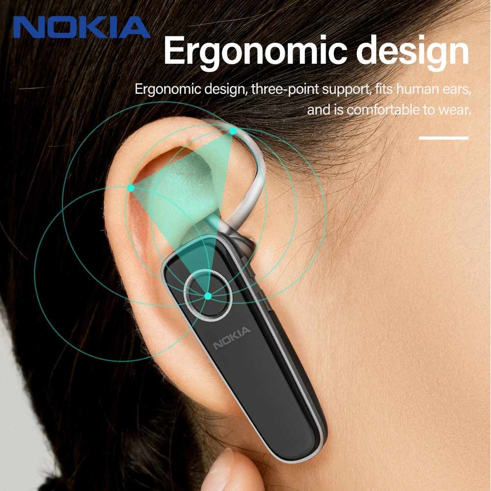 Деловые наушники Nokia APT-X с одним ухом настоящие беспроводные Bluetooth HIFI звук HD